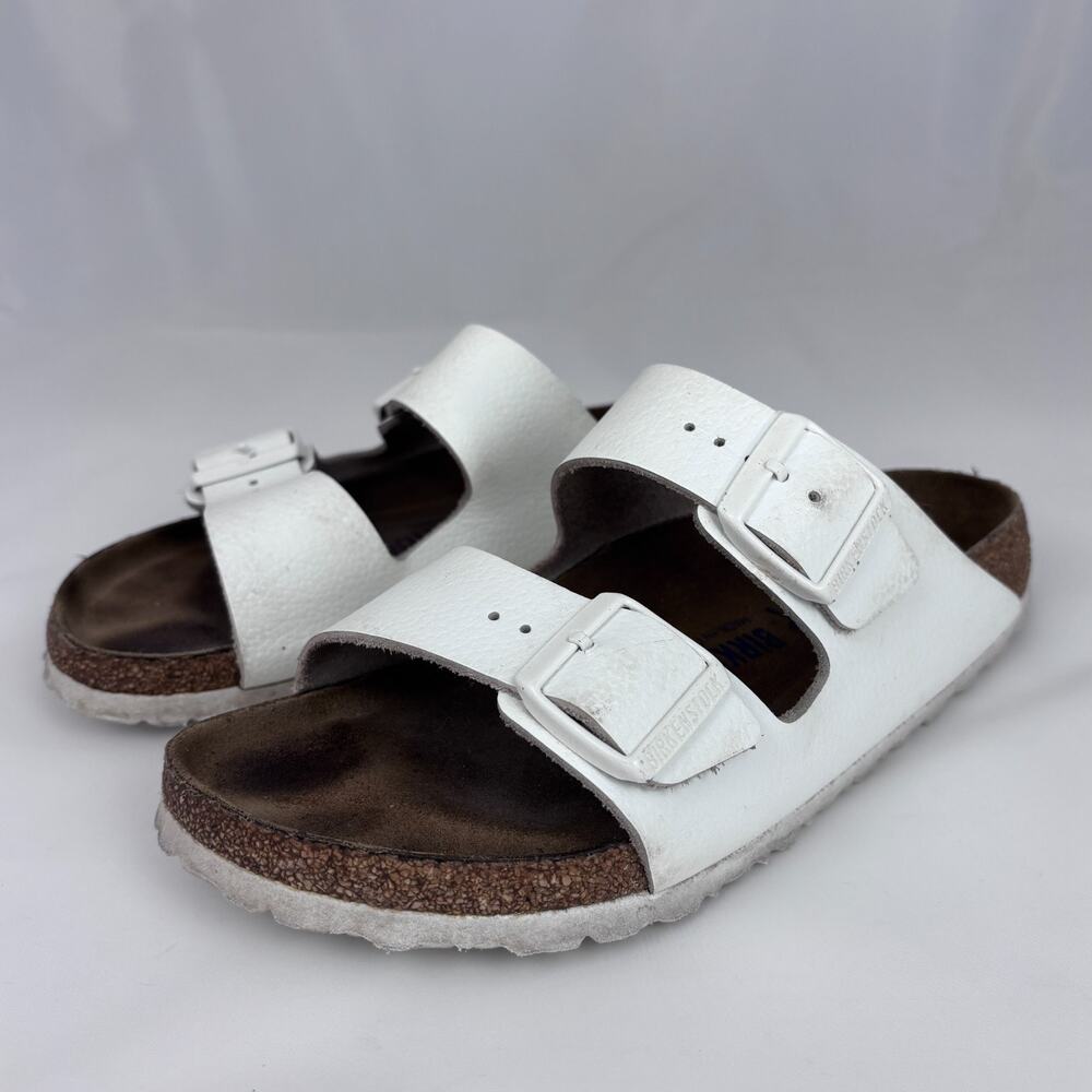 Birkenstock Arizona Sandals White Leather 39 US 8 Slip On